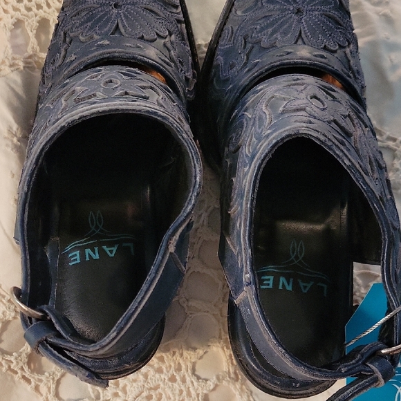 Womens Navy Leather Applique Shootie - Picture 7 of 9